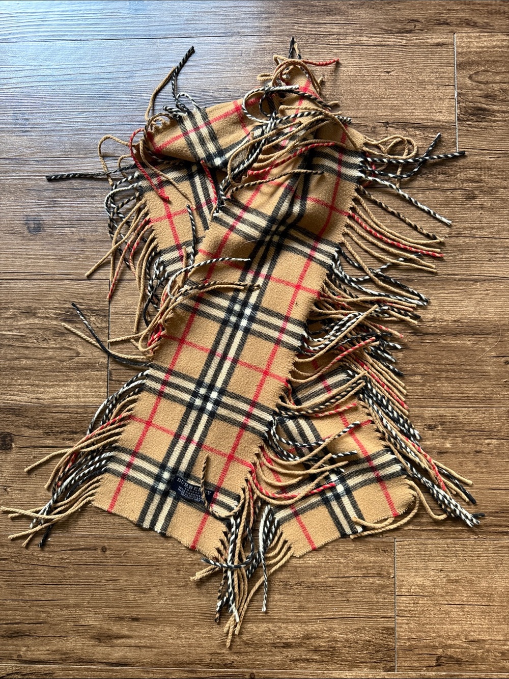 Burberry Cashmere Fringe Nova Check Scarf